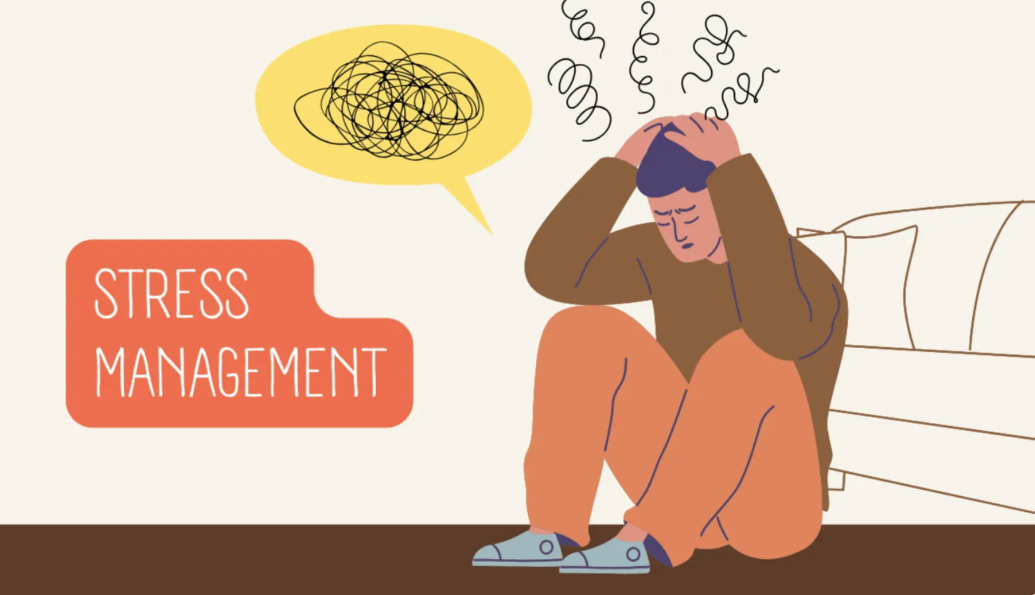 Employees in a workplace mindfulness and stress management session